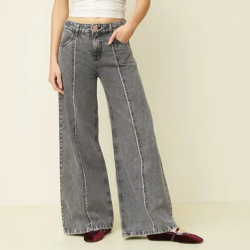 SYBILLA - Jeans Wide Leg Tiro Bajo Mujer