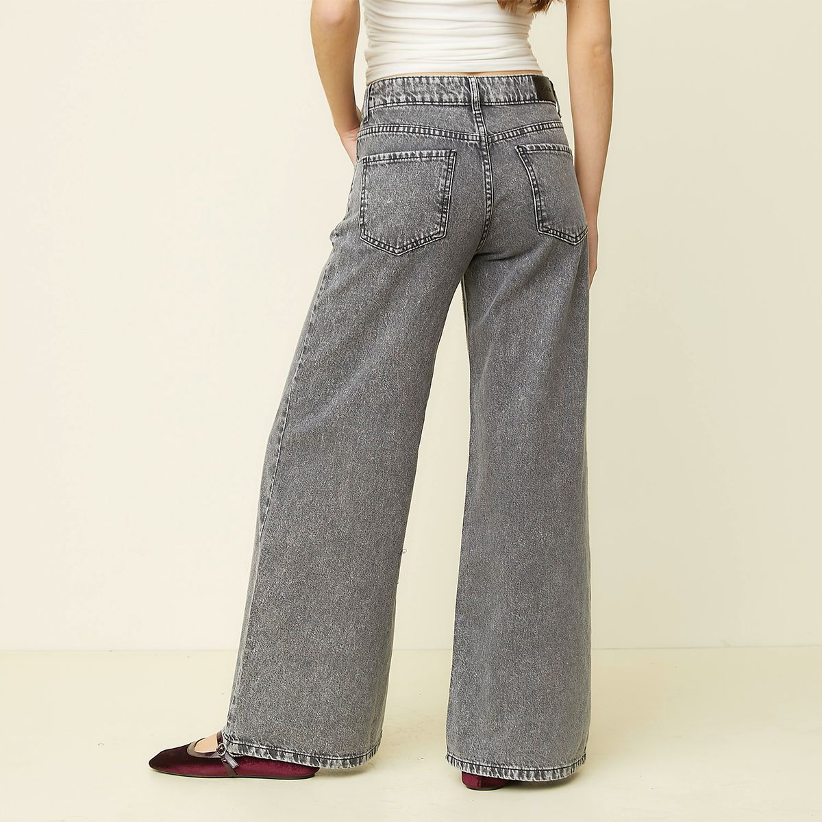 SYBILLA - Jeans Wide Leg Tiro Bajo Mujer Sybilla