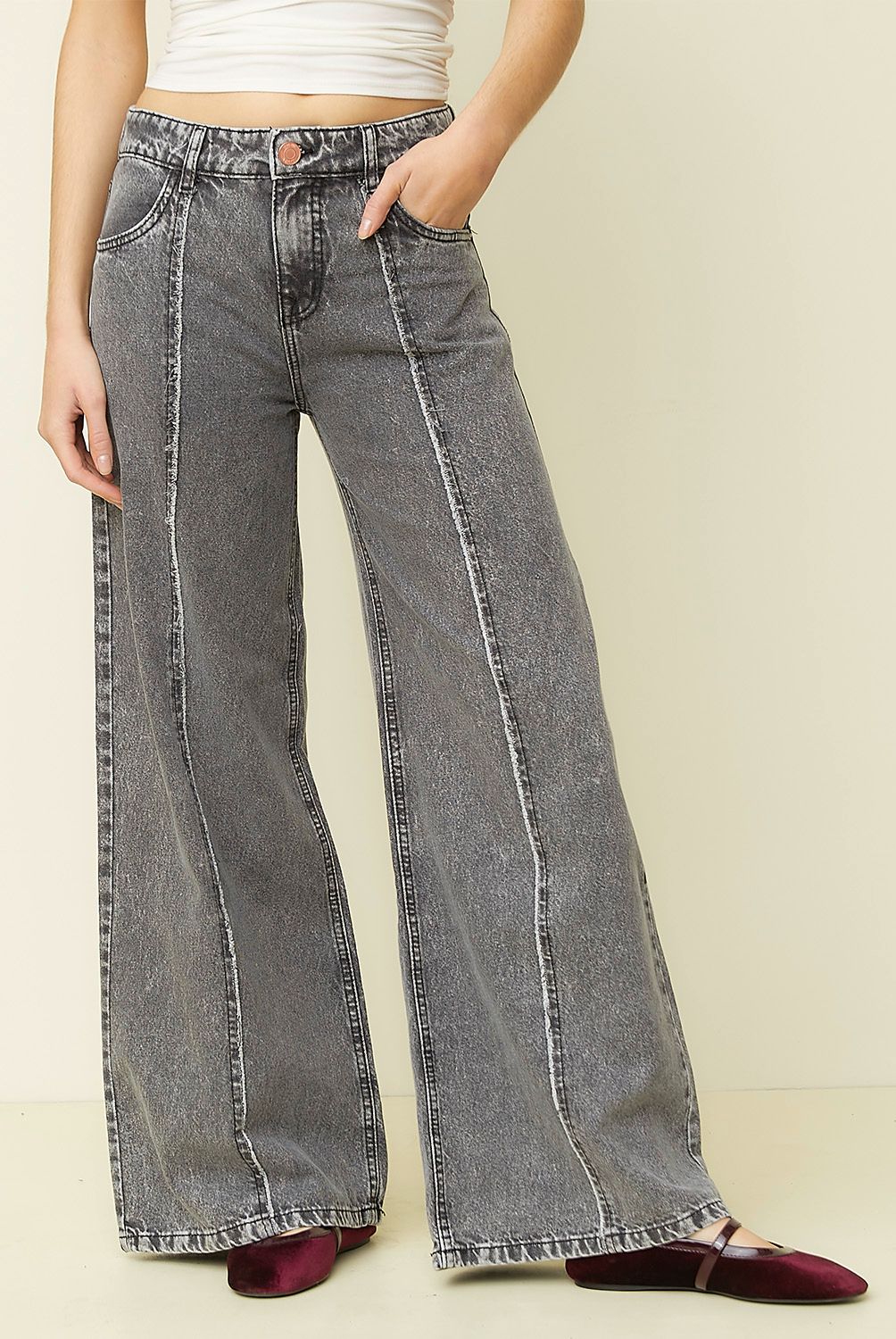 SYBILLA - Jeans Wide Leg Tiro Bajo Mujer Sybilla