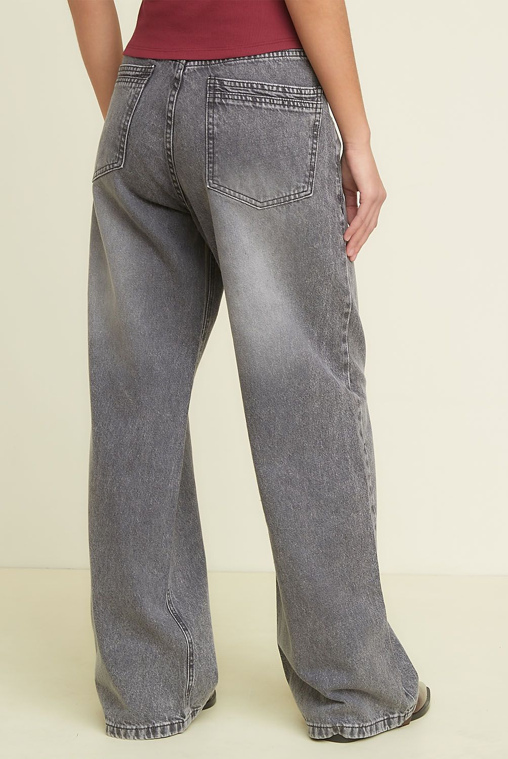 SYBILLA - Jeans Wide Leg Tiro Bajo Mujer Sybilla