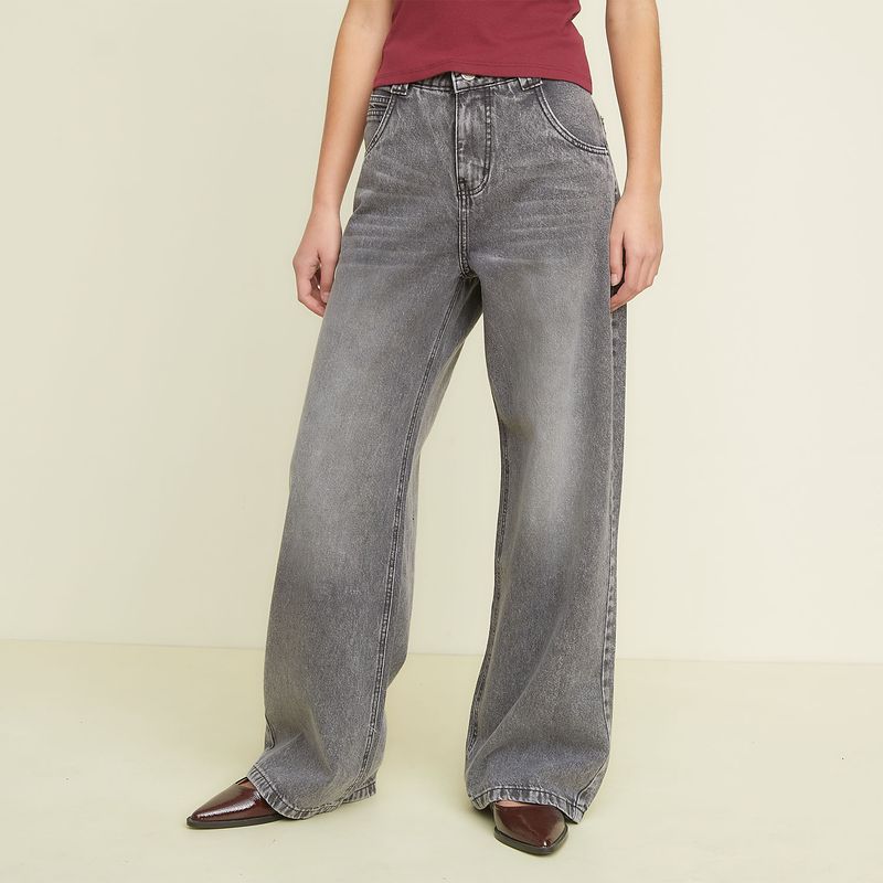 SYBILLA - Jeans Wide Leg Tiro Bajo Mujer Sybilla