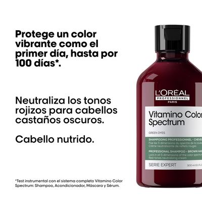 Imagen 2 del producto Shampoo Cuidado del Color Profundo Matizador Verde Vitamino Color Spectrum 300ml