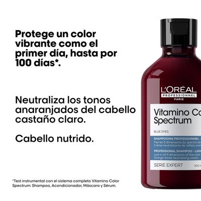 Imagen 2 del producto Shampoo Cuidado del Color Profundo Matizador Azul Vitamino Color Spectrum 300ml
