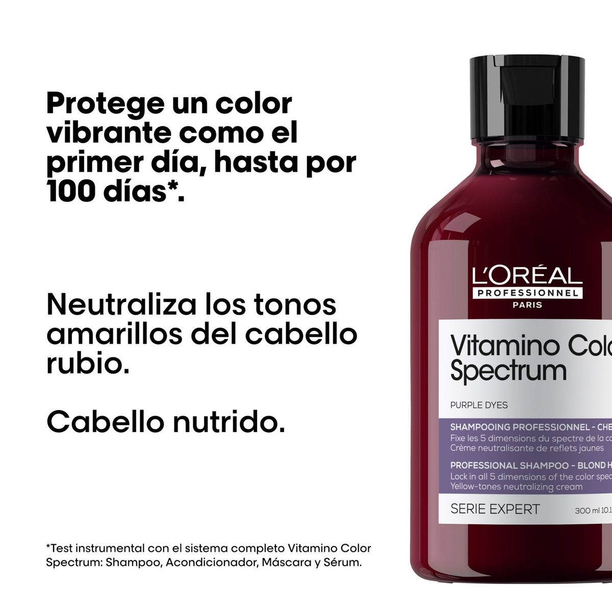 LOREAL PROFESSIONNEL - Shampoo Cuidado del Color Profundo Matizador Morado Vitamino Color Spectrum 300ml