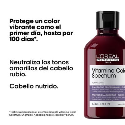 Imagen 2 del producto Shampoo Cuidado del Color Profundo Matizador Morado Vitamino Color Spectrum 300ml