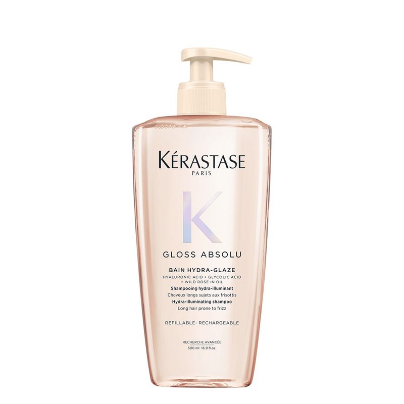 KERASTASE - Shampoo Efecto Gloss Cabello Con Tendencia Al Frizz Gloss Absolu Bain Hydra-Glaze Recargable 500ml Kerastase