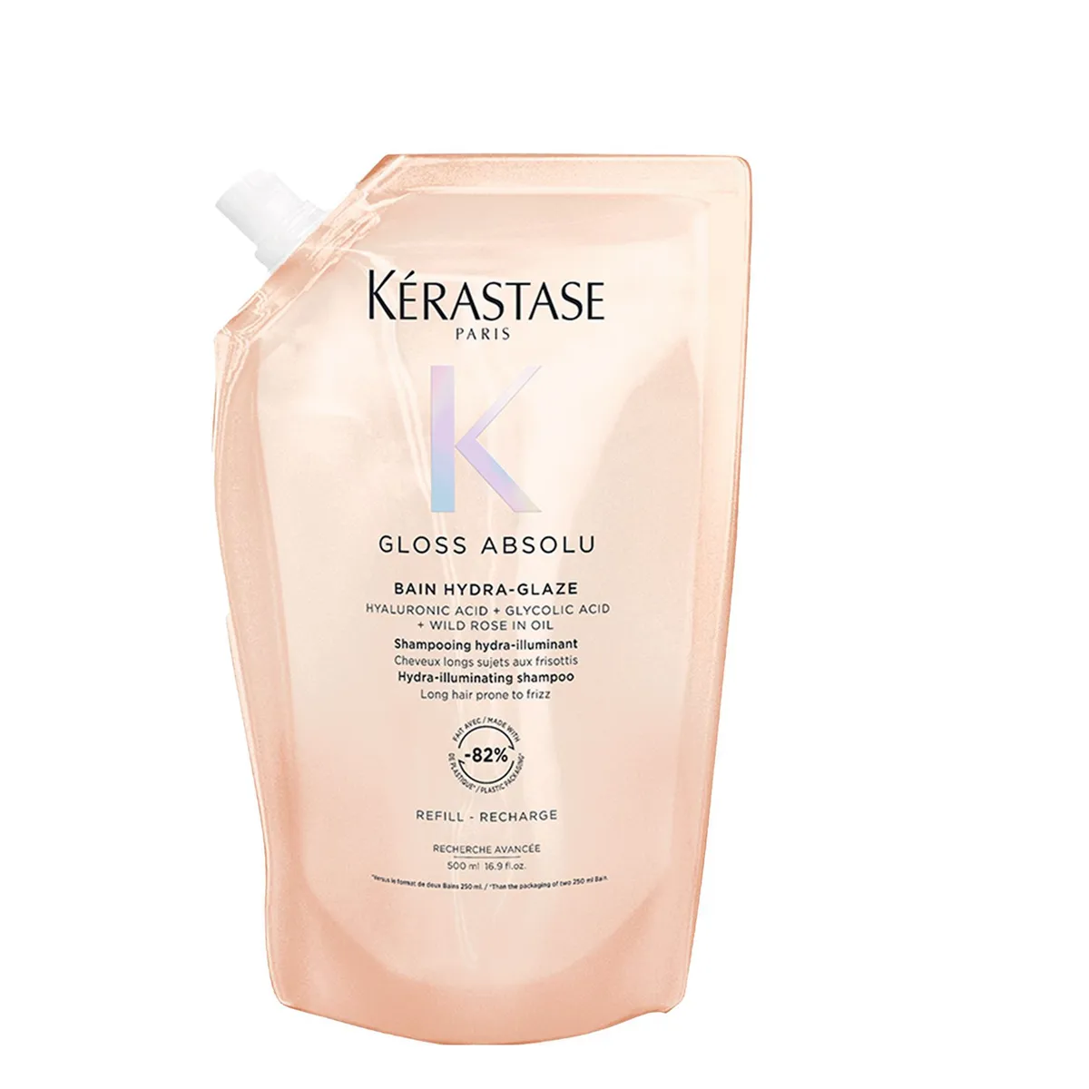 KERASTASE - Recarga Shampoo Efecto Gloss Cabello Con Tendencia Al Frizz Gloss Absolu Bain Hydra-Glaze 500ml Kerastase