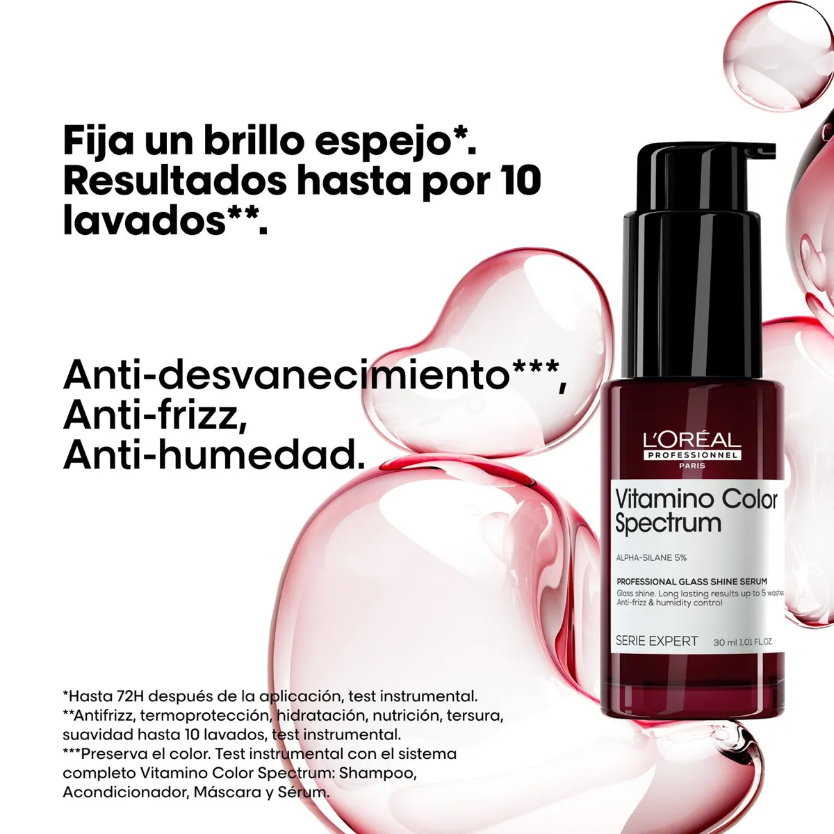 LOREAL PROFESSIONNEL - Sérum Glass Shine Cuidado del Color Profundo Vitamino Color Spectrum 30ml