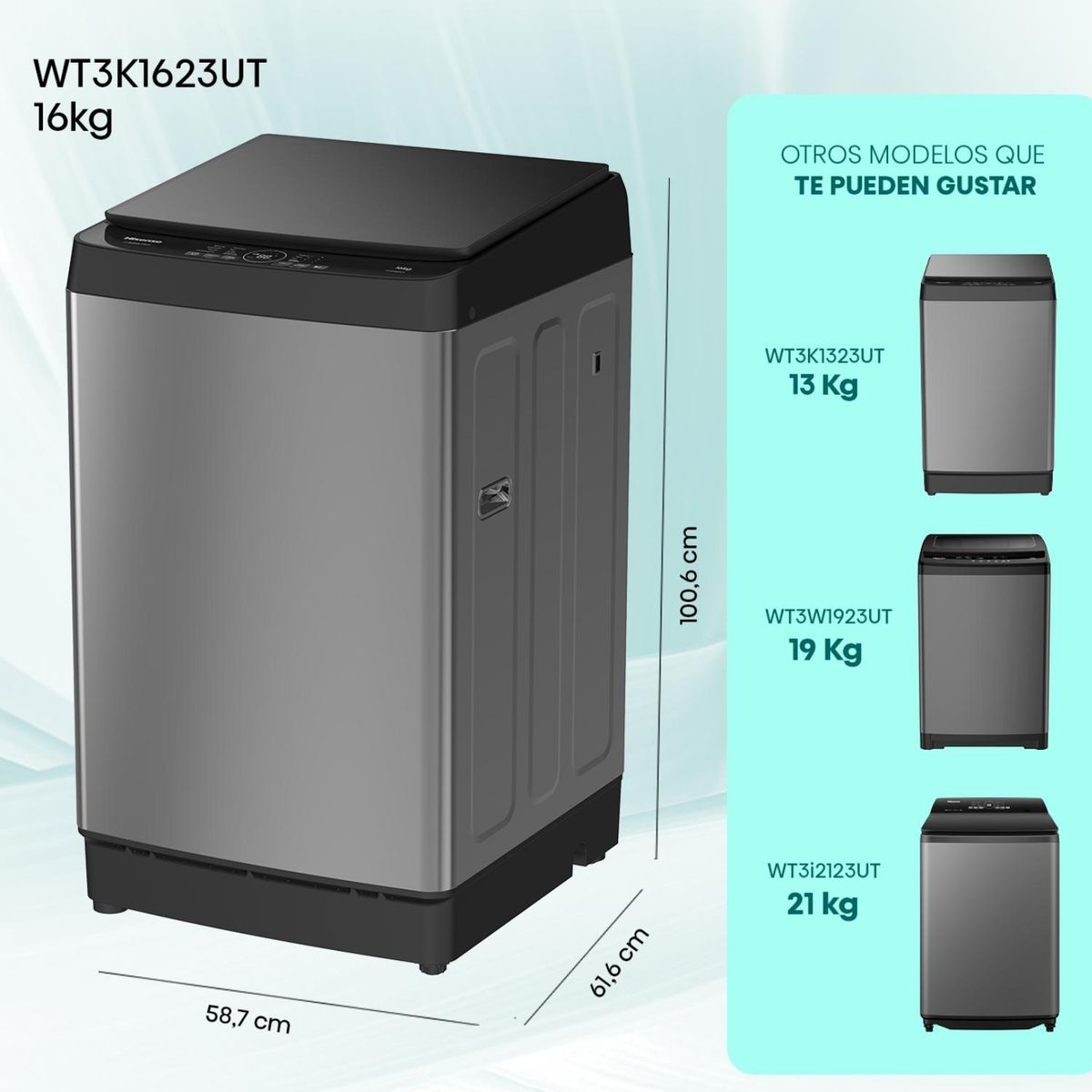 HISENSE - Lavadora de Carga Superior 16 Kg WT3K1623UT Hisense