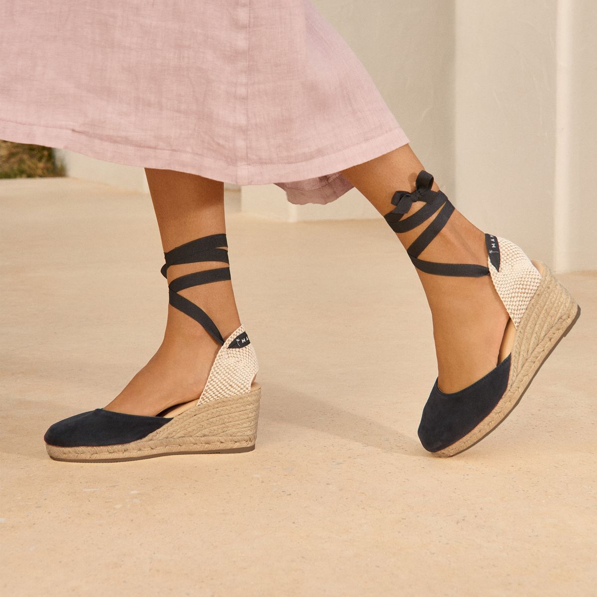 MANEBI - Sandalia Mujer Cuero Azul Manebi