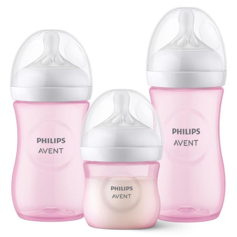 Set de 3 Mamaderas Natural Response Avent SCD838/28 Rosa - 0 a 3m+