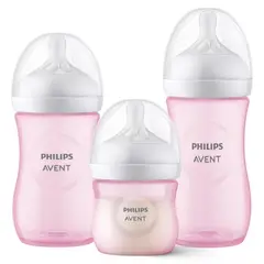 PHILIPS AVENT - Set de 3 Mamaderas Natural Response Avent SCD838/28 Rosa - 0 a 3m+