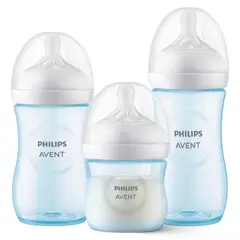 PHILIPS AVENT - Set de 3 Mamaderas Natural Response Avent SCD838/29 Azul - 0 a 3m+