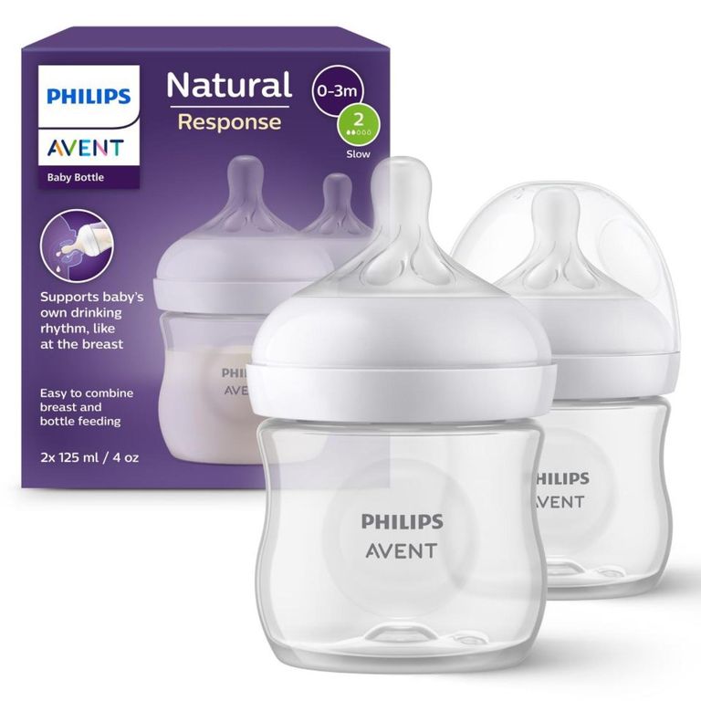 Set de 2 Mamaderas Natural Response 125ml Avent SCD900/02 Clear - 0m+