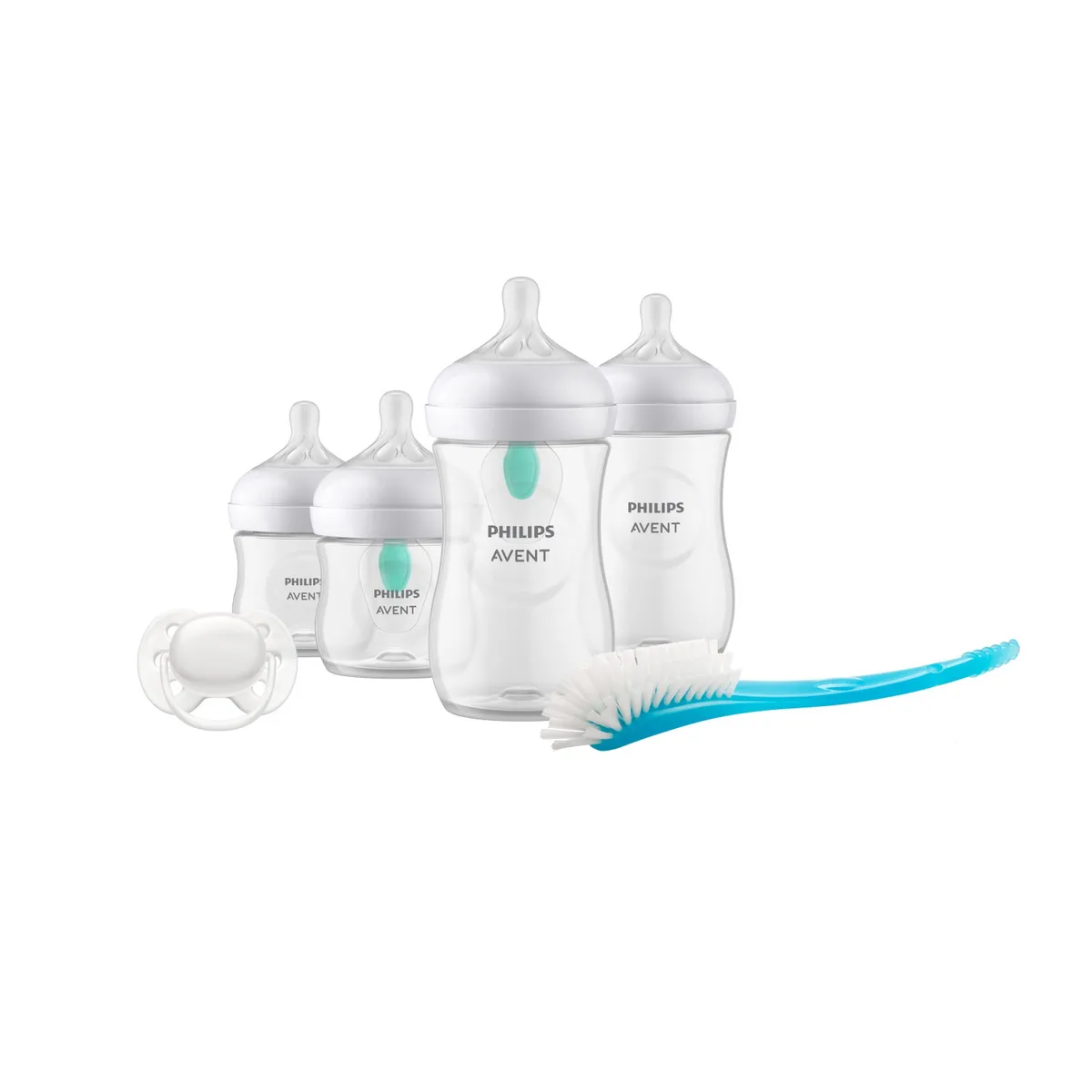 AVENT - Set Regalo Natural 3.0 Mamaderas Anticólicos + Cepillo + Chupete Avent
