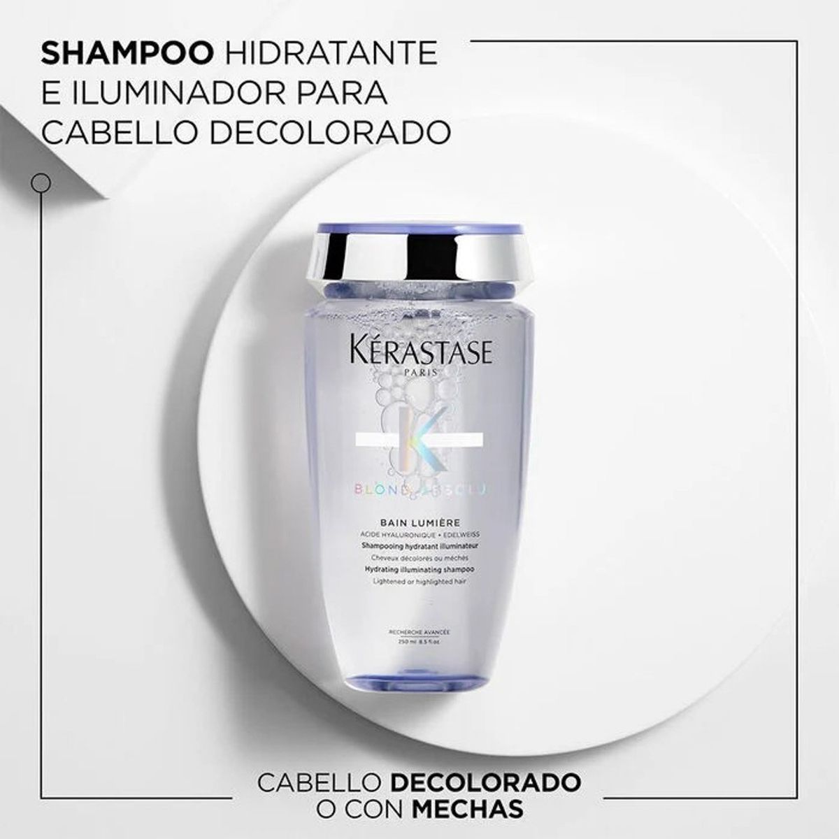 KERASTASE - Set Hidratante e Iluminador Shampoo 500ml + Aceite 50ml para Cabello Rubio o Decolorado Blond Absolu Kérastase