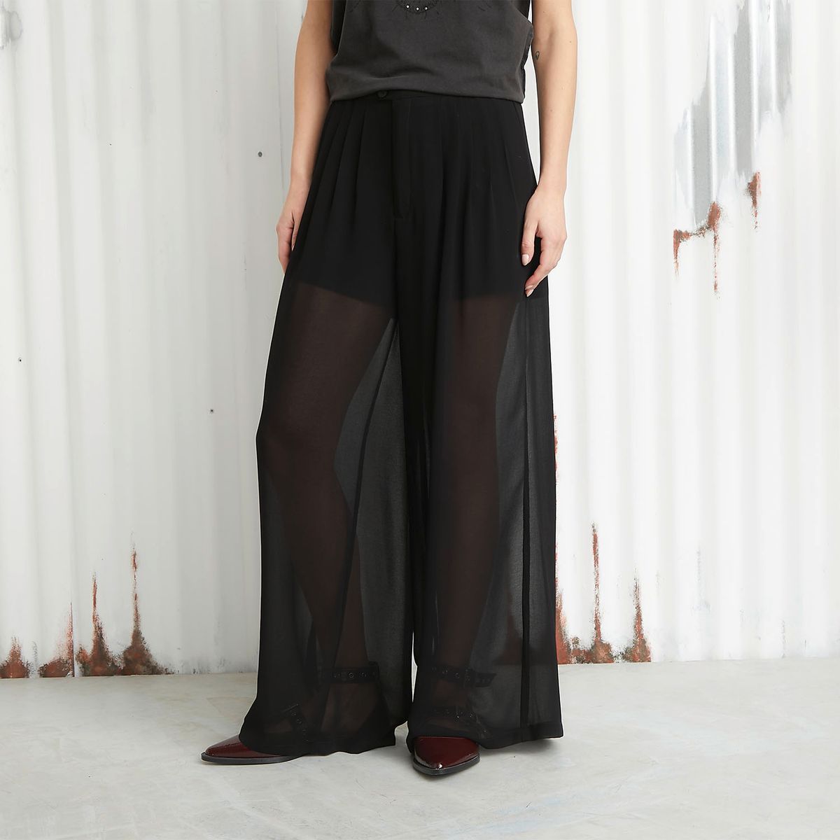 AMERICANINO - Pantalón Palazzo Tiro Medio Mujer Americanino