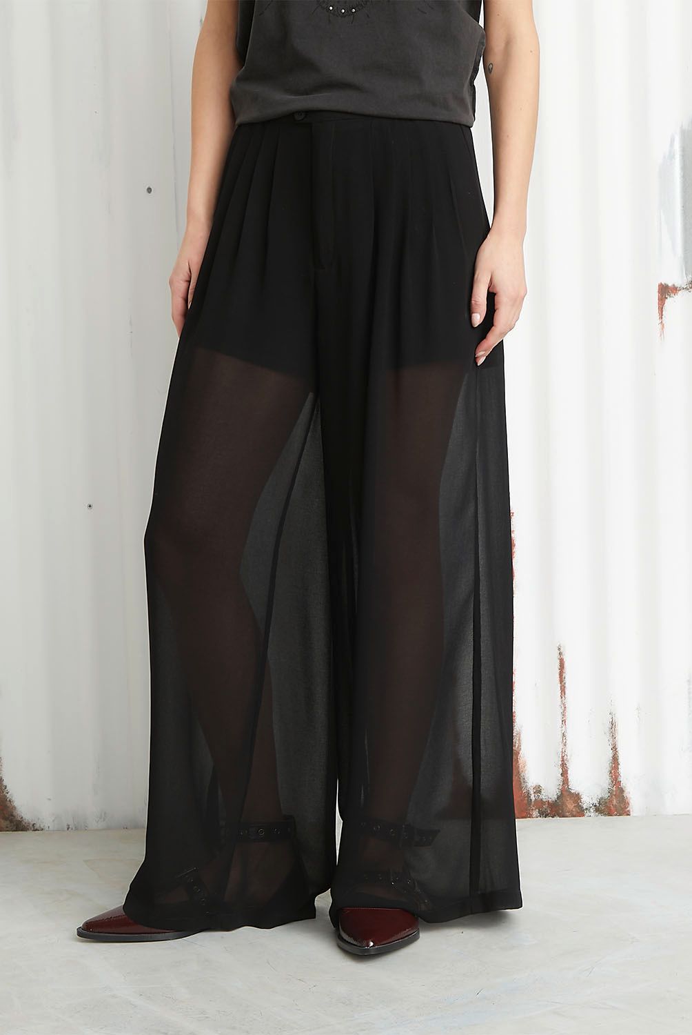 AMERICANINO - Pantalón Palazzo Tiro Medio Mujer Americanino