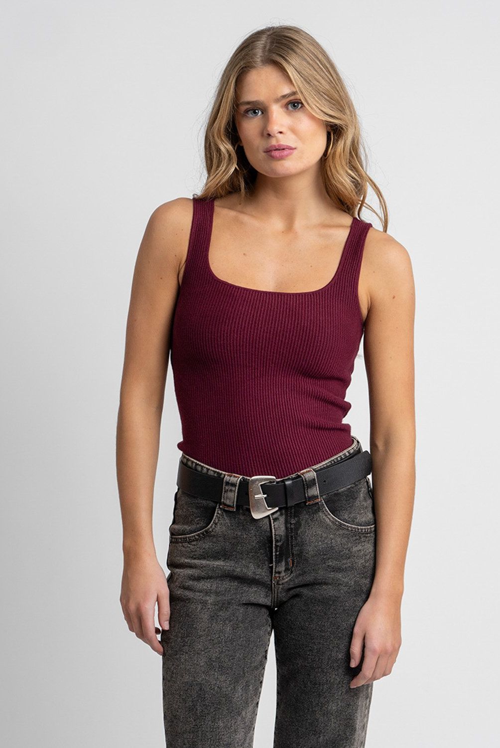 LOLITA POCKET - Polera Colo Burdeo Lolita Pocket