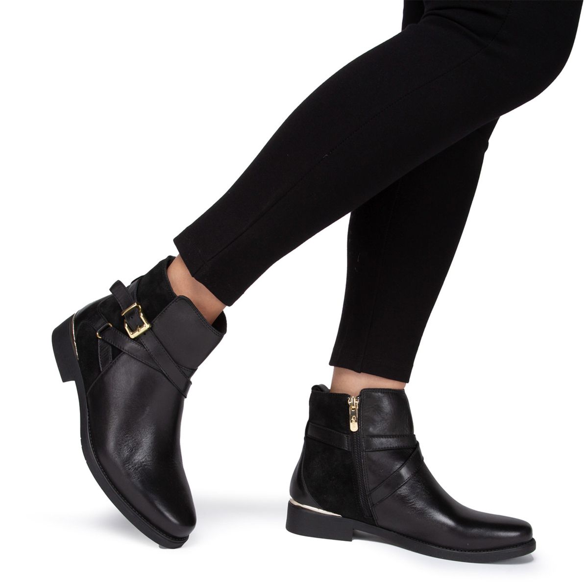 GACEL - Hortencia Botín Mujer Cuero Negro Gacel