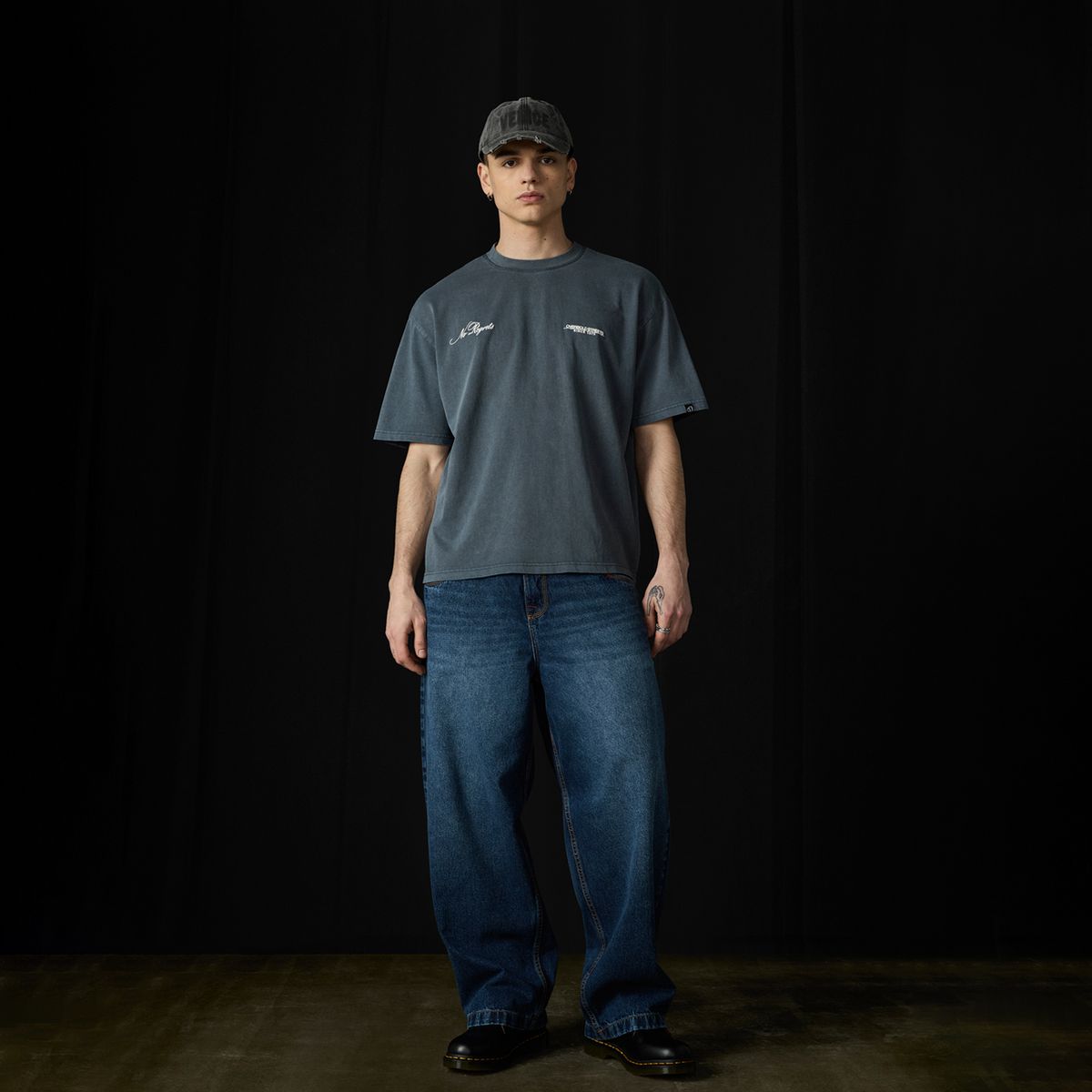 AMERICANINO - Jeans Baggy Relax Bolsillos Hombre Americano