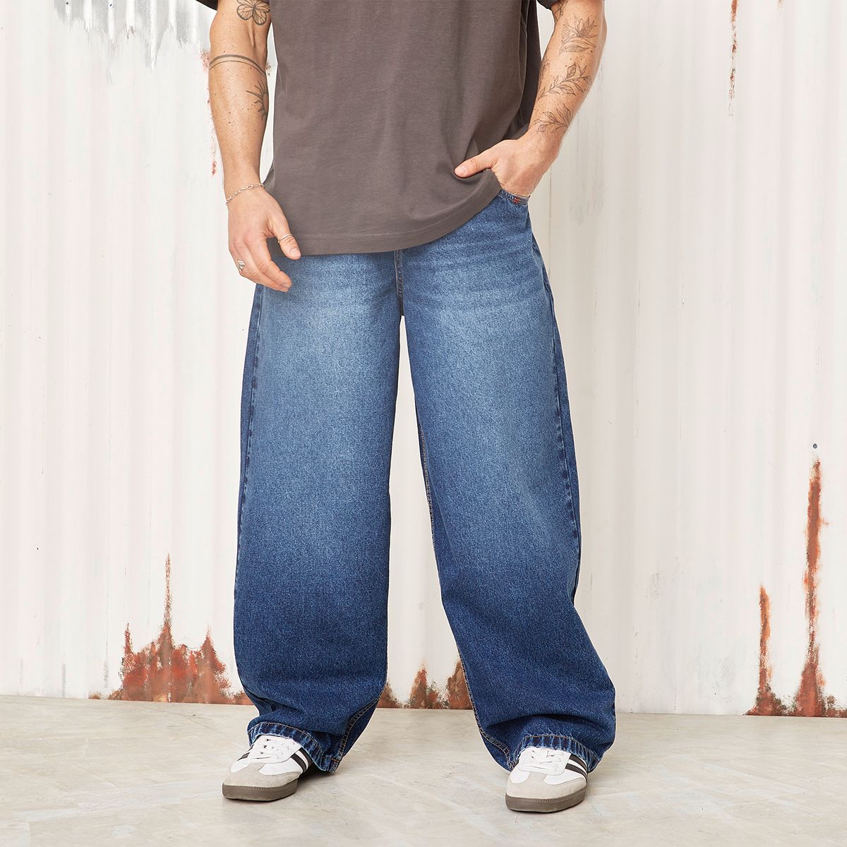AMERICANINO - Jeans Baggy Relax Bolsillos Hombre Americano