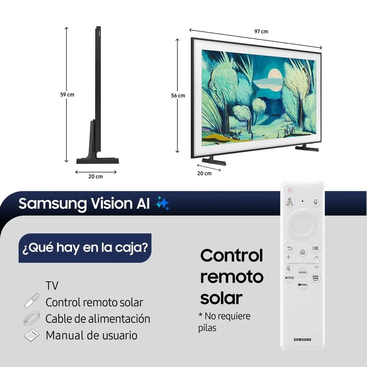 SAMSUNG - Smart TV con Marco QLED 4K 43" The Frame LS03F Art Mode Vision AI (2025) Samsung