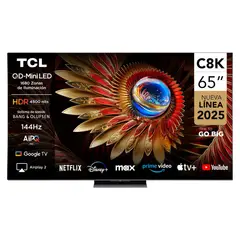 TCL - QLED Smart Tv 65" Mini Led 4K C8K Adroid Rv