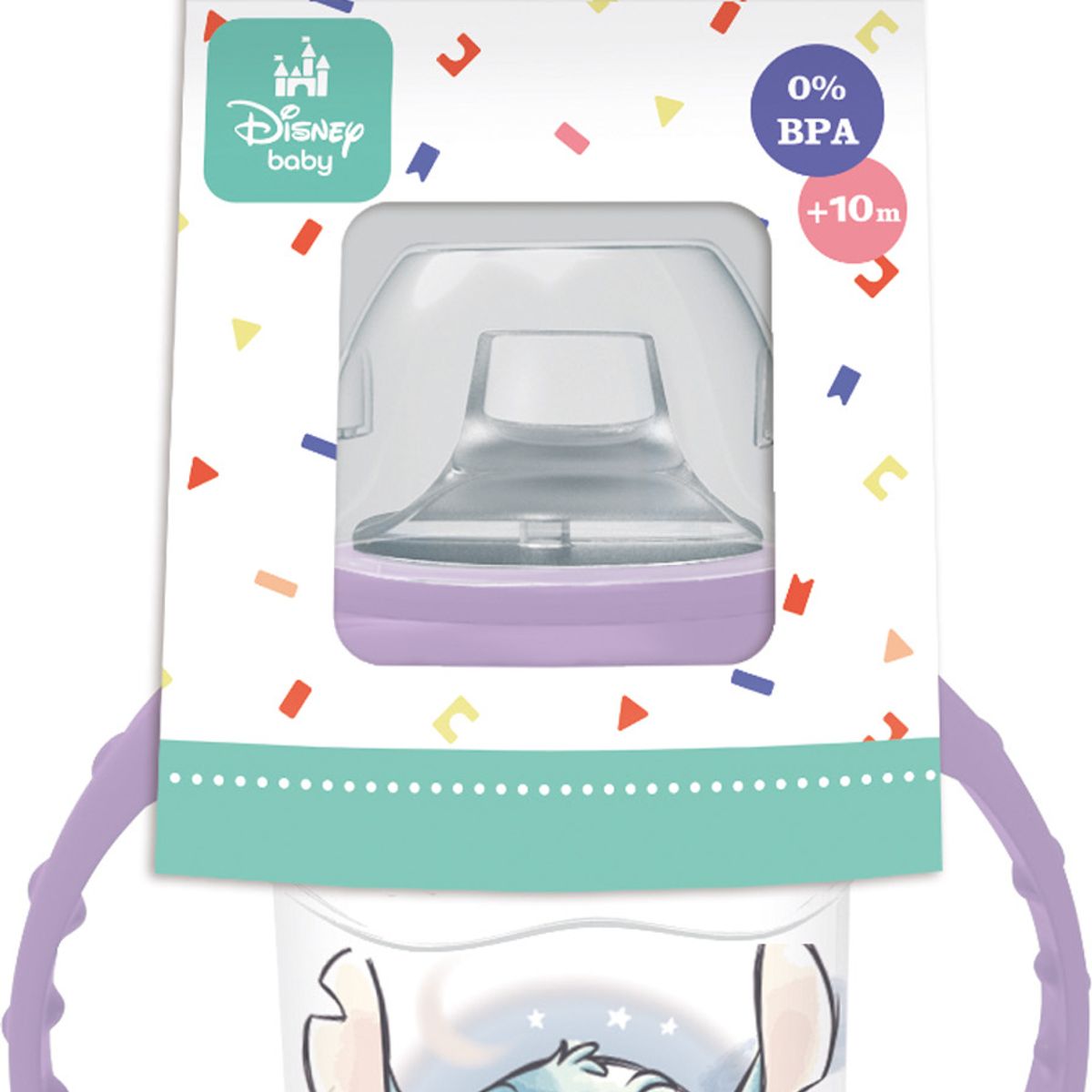 DISNEY - Vaso Con Asas Y Boquilla De Silicona 250Ml Stitch Disney