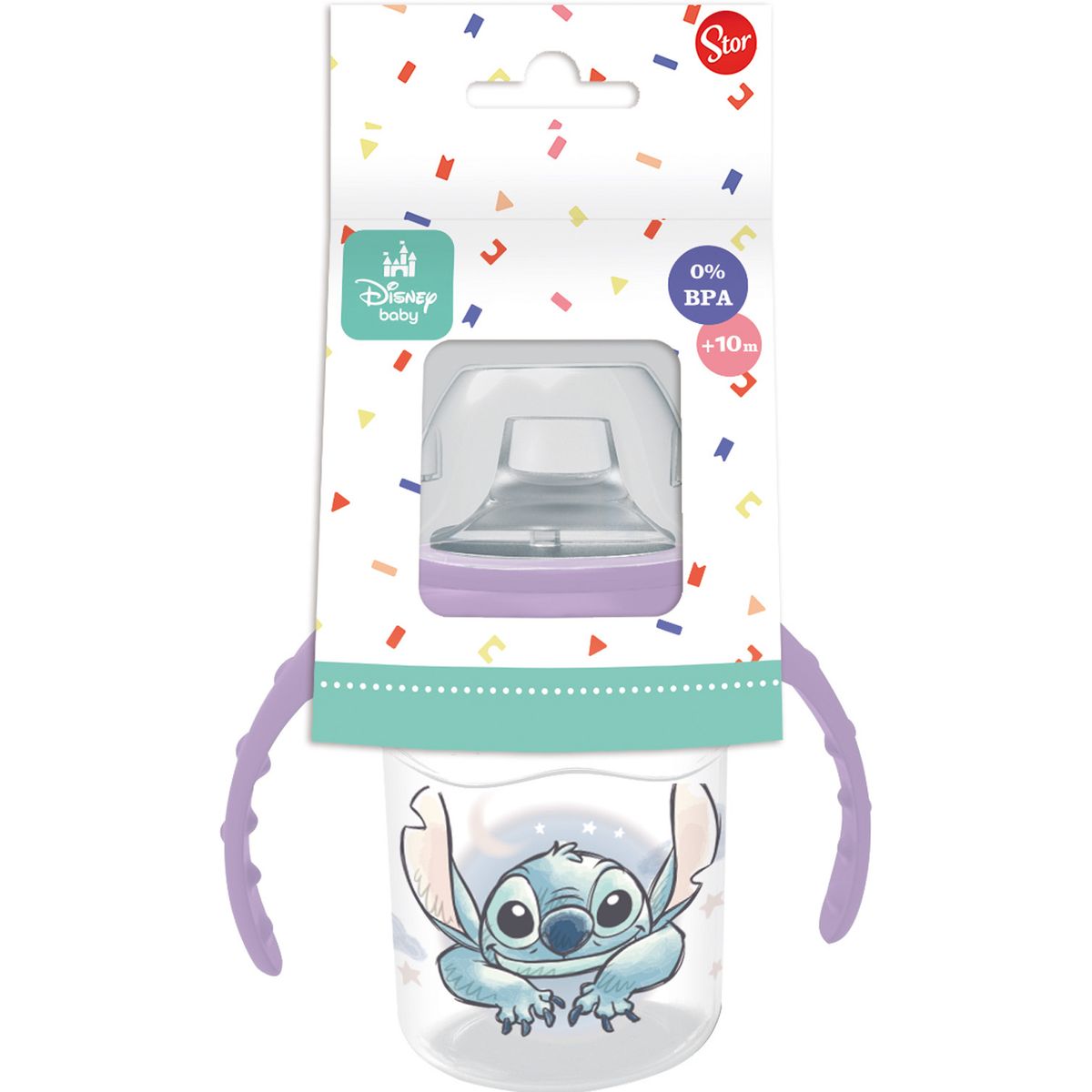 DISNEY - Vaso Con Asas Y Boquilla De Silicona 250Ml Stitch Disney