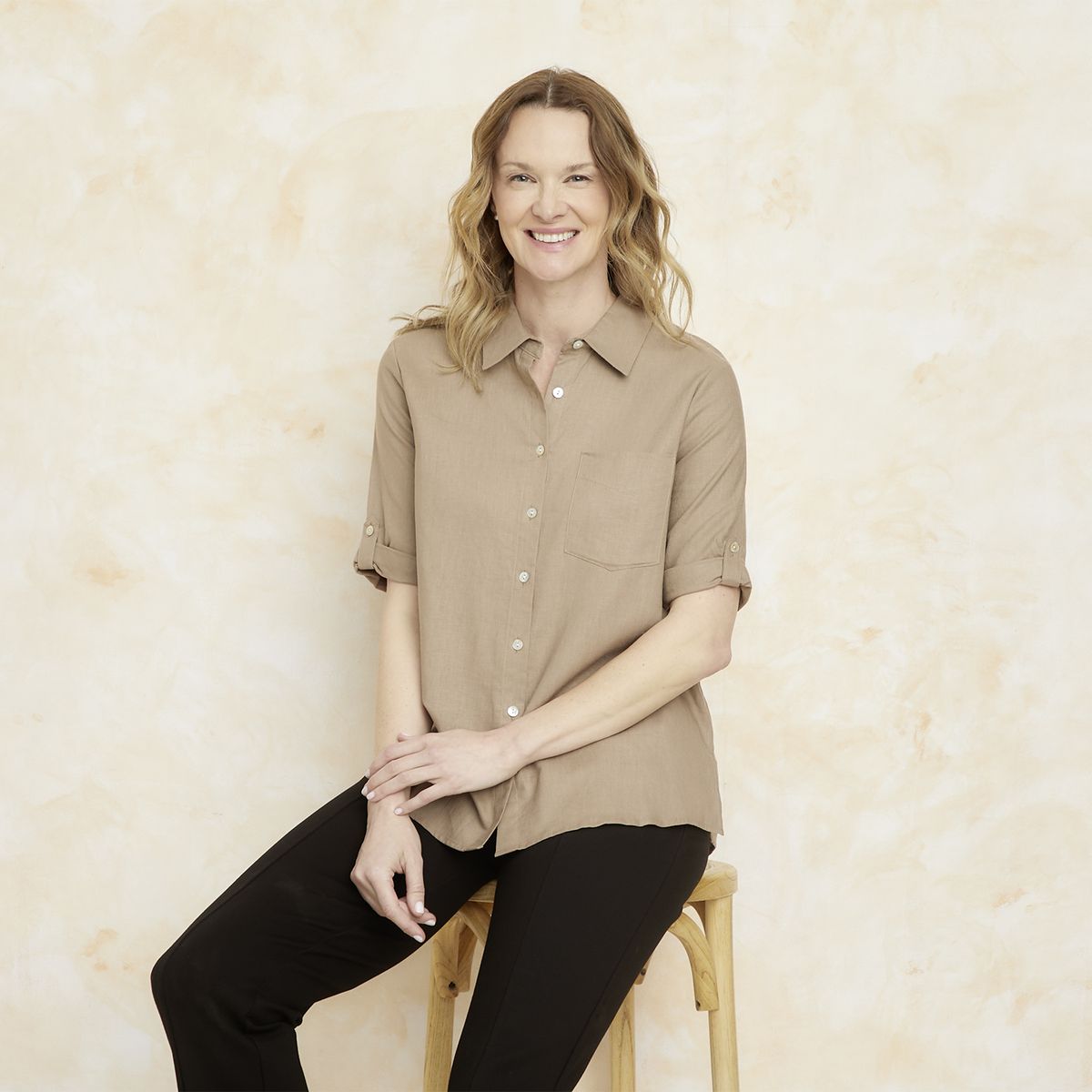 S COCCI - Blusa Manga Larga Lino Mujer S.Cocci