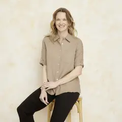 S COCCI - Blusa Manga Larga Lino Mujer S.Cocci