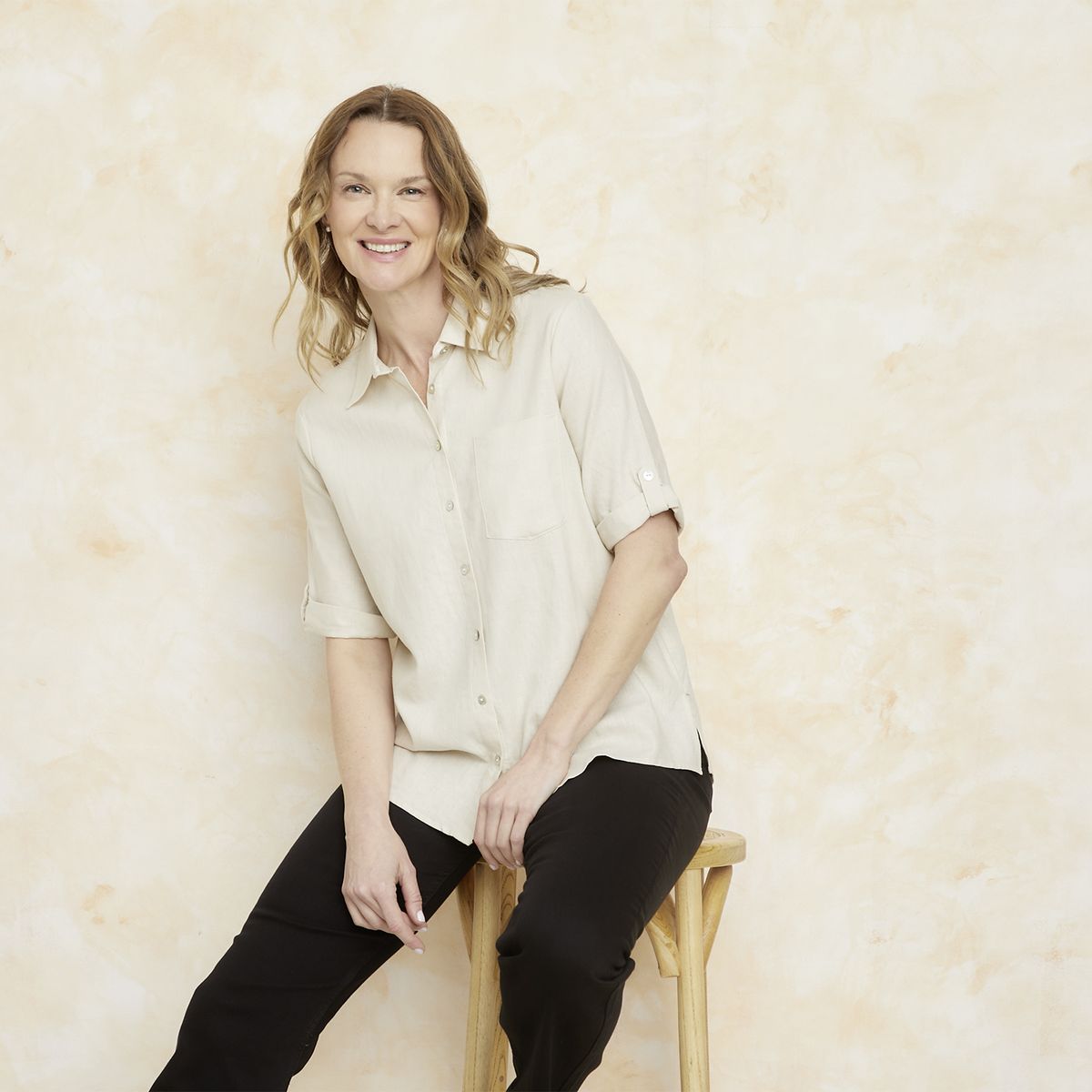 S COCCI - Blusa Manga Larga Lino Mujer S.Cocci