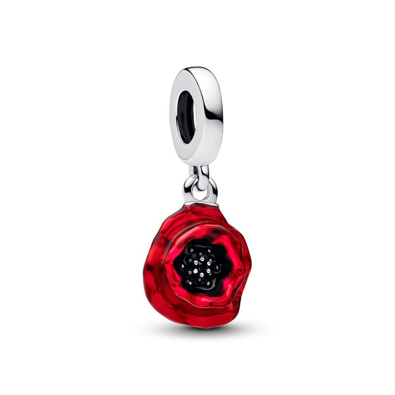 PANDORA - Charm Colgante Flor Roja Mujer Pandora