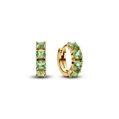 PANDORA - Aretes de Aro Verdes Mujer