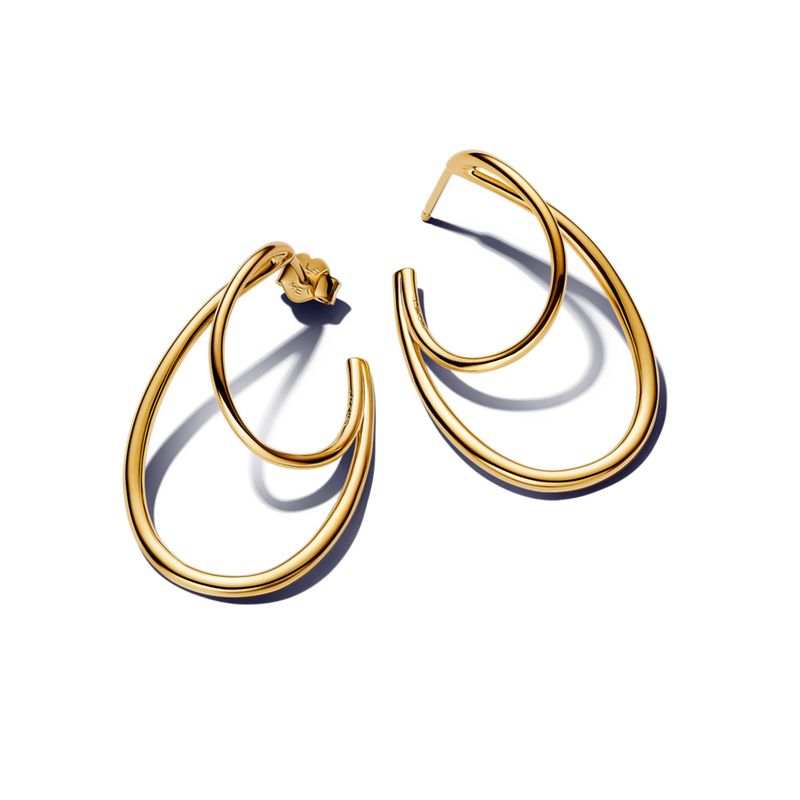PANDORA - Aretes de Aro Forma Organica Mujer Pandora