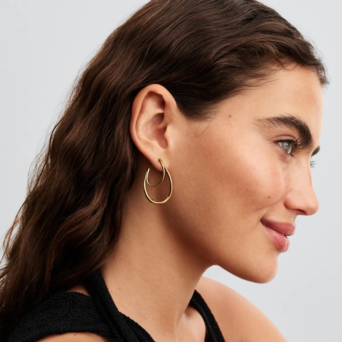 PANDORA - Aretes de Aro Forma Organica Mujer Pandora