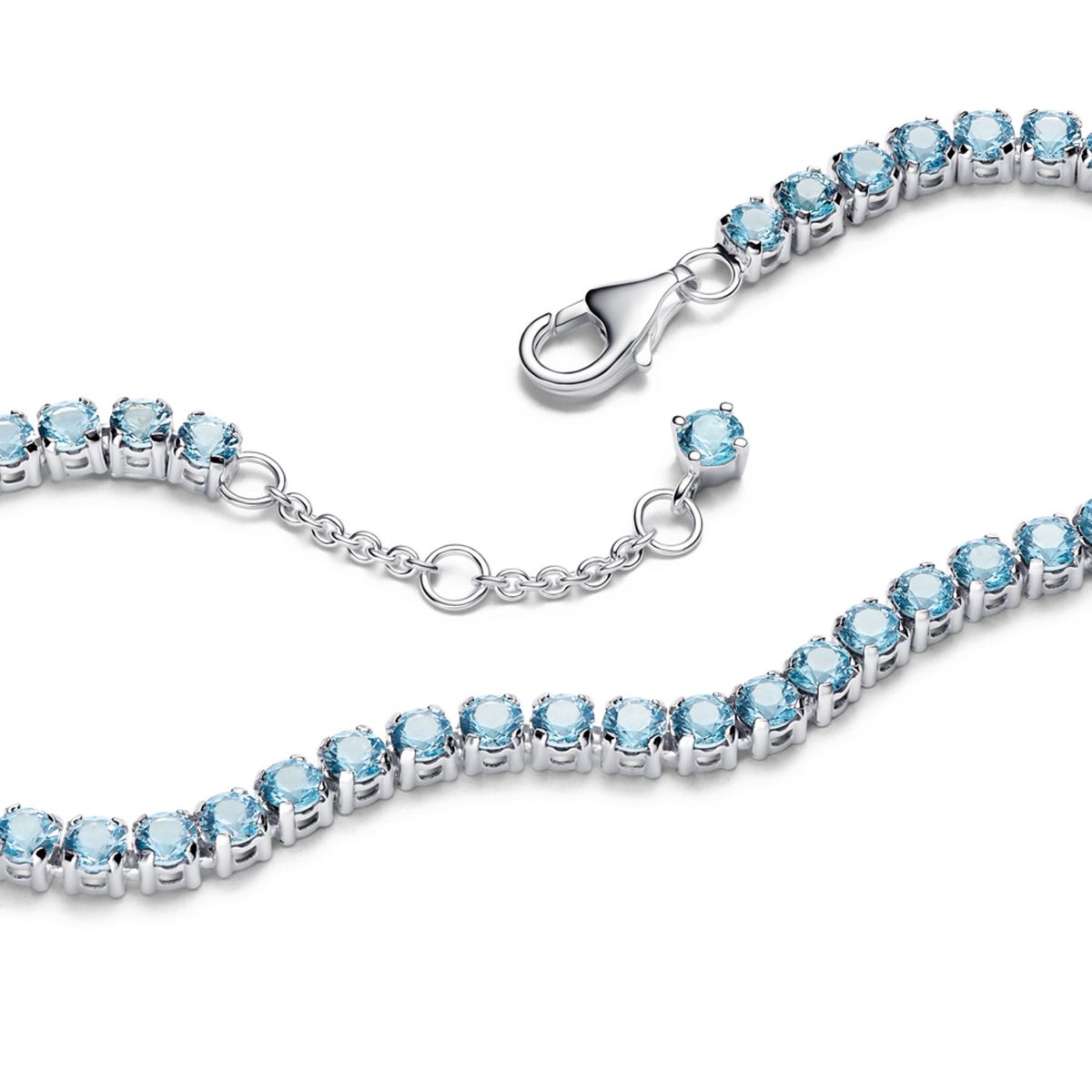 PANDORA - Brazalete Tenis Azul Brillante Mujer Pandora