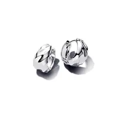 PANDORA - Aretes de Aro Pequenos Ondas Mujer