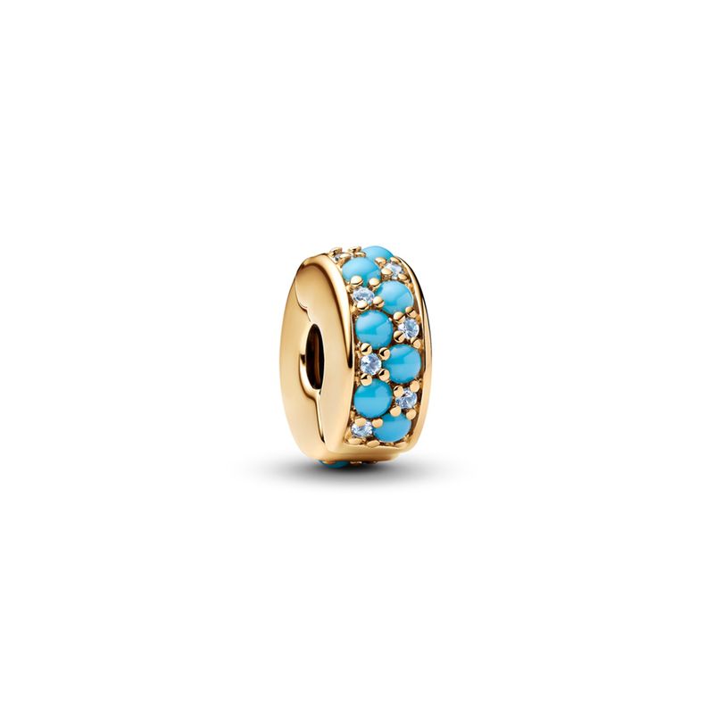 PANDORA - Charm de Clip Azul Agua Mujer Pandora