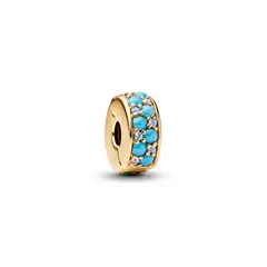 PANDORA - Charm de Clip Azul Agua Mujer