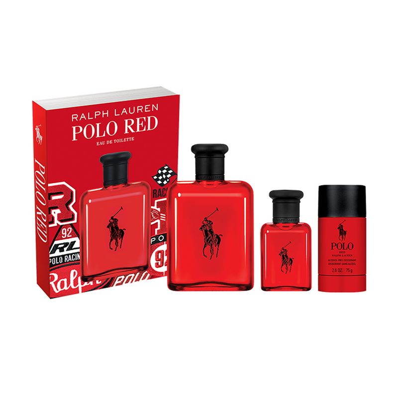 RALPH LAUREN - Set Perfume Hombre Polo Red EDT 125ml + 40ml + Desodorante 75g Ralph Lauren