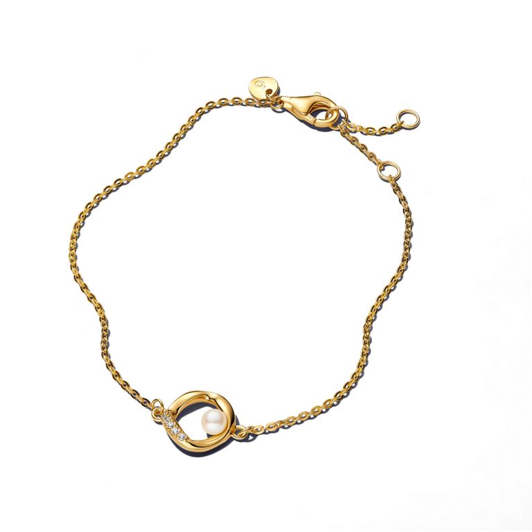 Brazalete Circulo Pave y Perla Mujer BLANCO 18