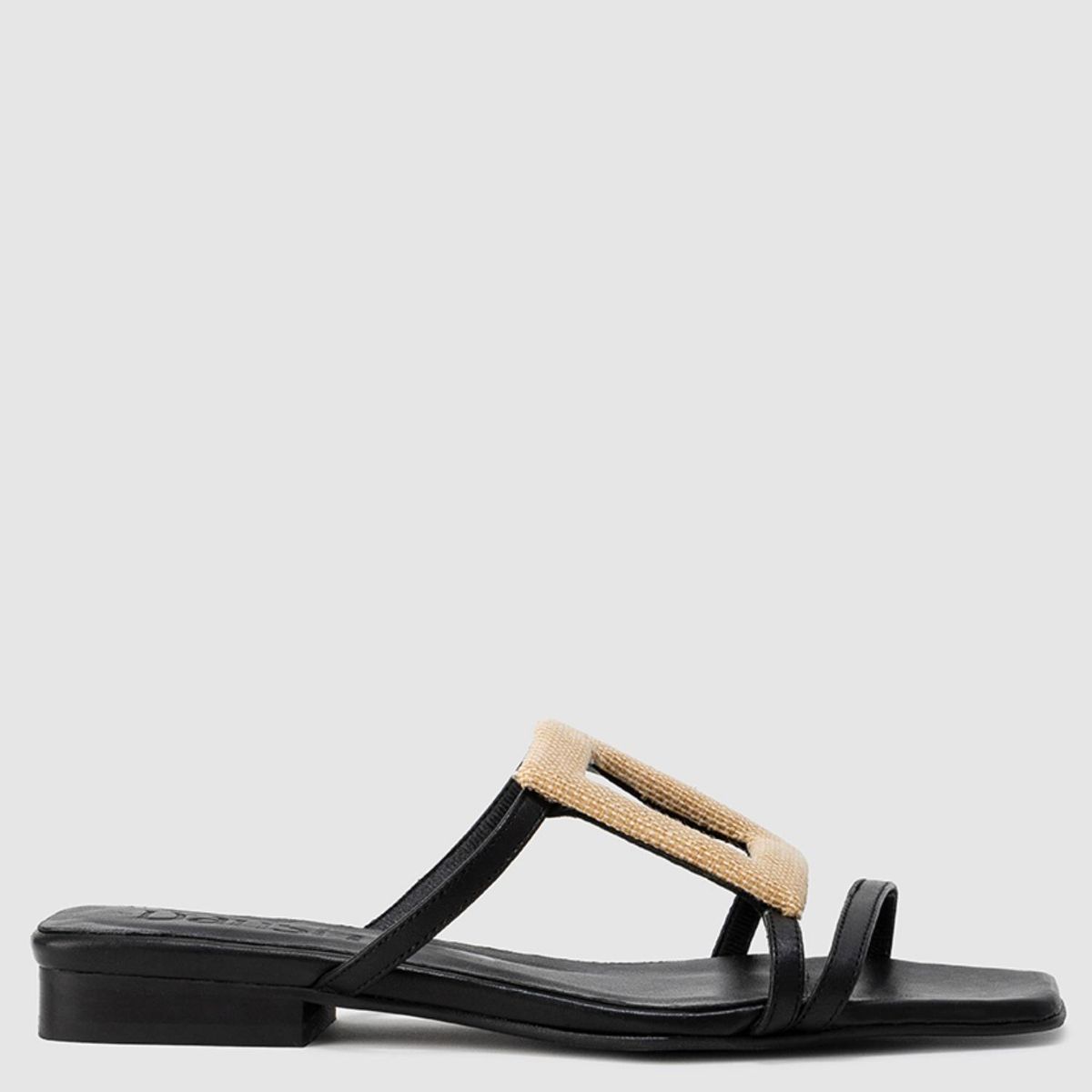 DANSI - Sandalia Mujer Cuero Negro Dansi