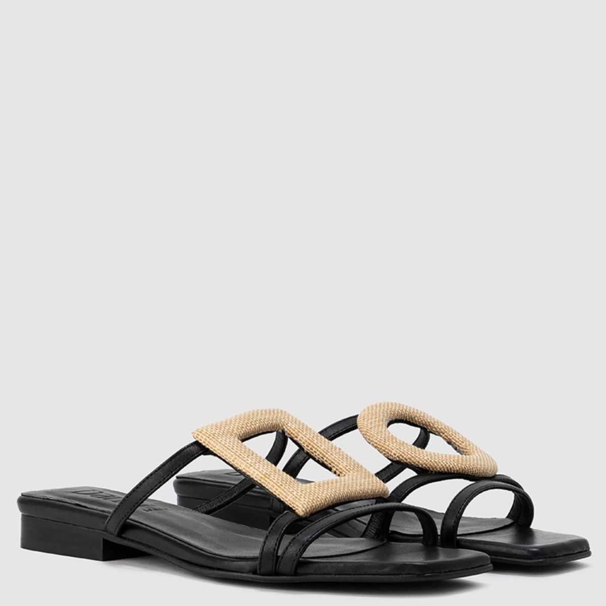 DANSI - Sandalia Mujer Cuero Negro Dansi