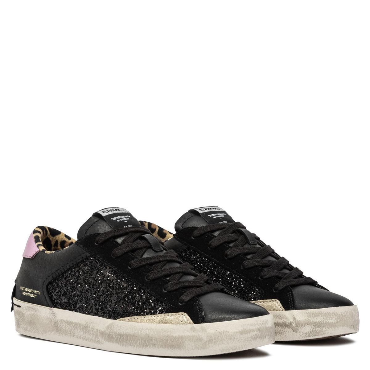 CRIME LONDON - Zapatilla Urbana Mujer Cuero Negro Crime London