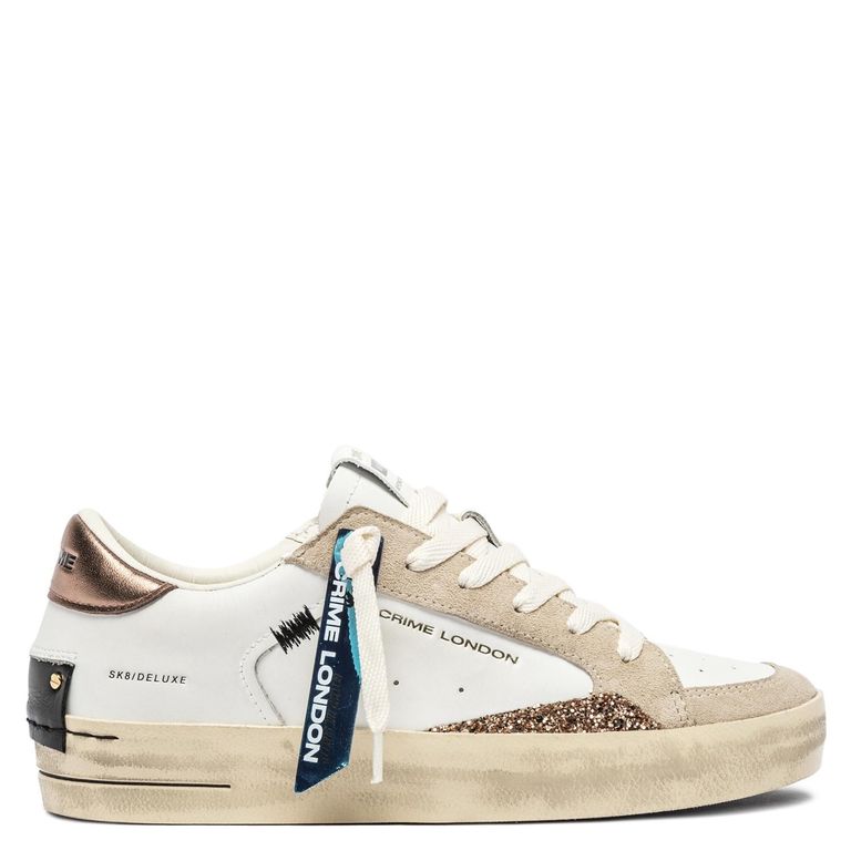 Zapatilla Urbana Mujer Cuero Blanco