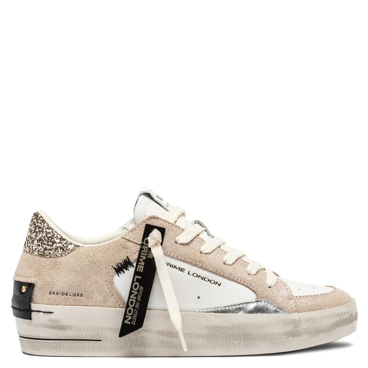 CRIME LONDON - Zapatilla Urbana Mujer Cuero Gris Crime London