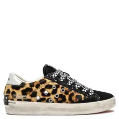 CRIME LONDON - Zapatilla Urbana Mujer Cuero Animal Print