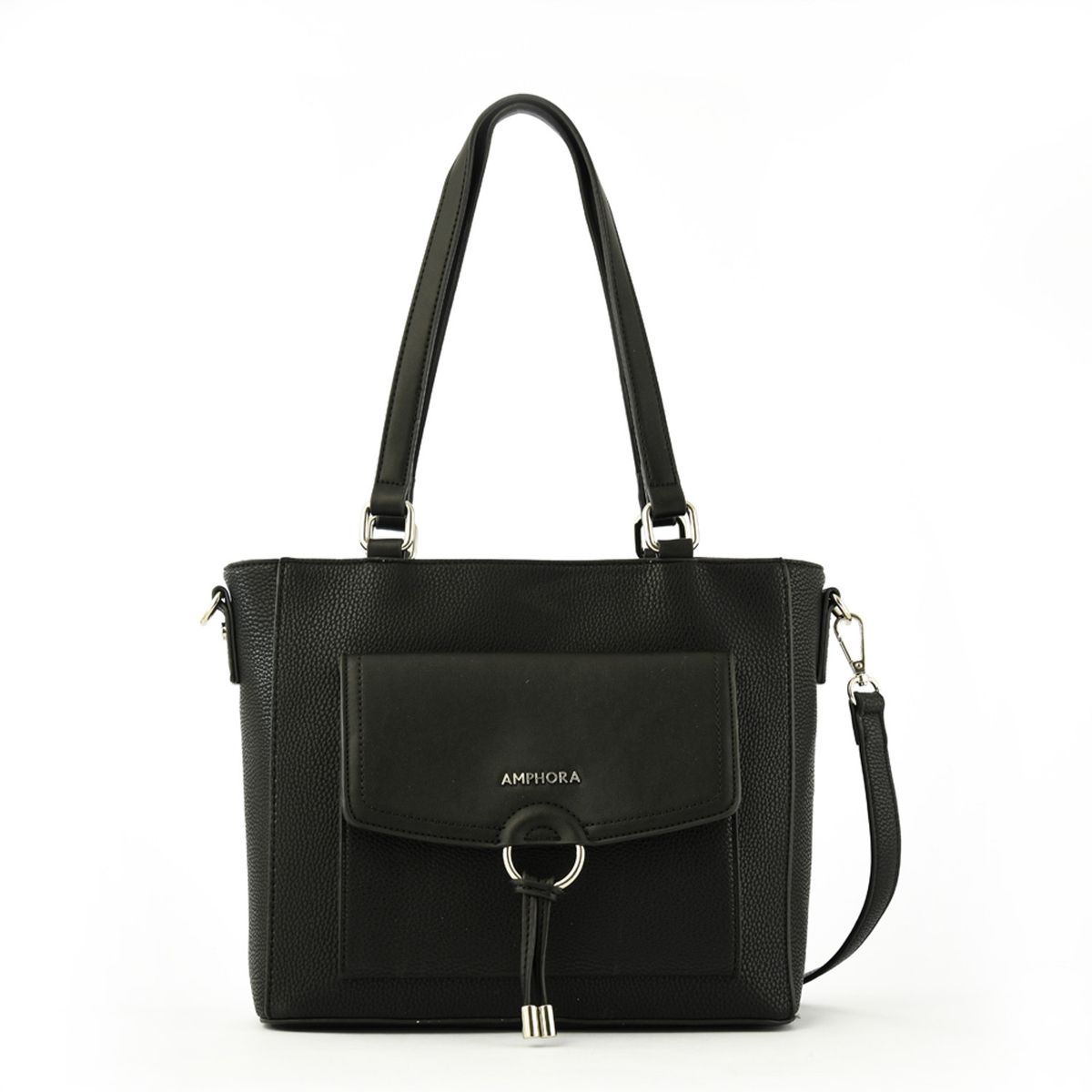 AMPHORA - Cartera Dos Asas Mediana Antalya Negro Amphora